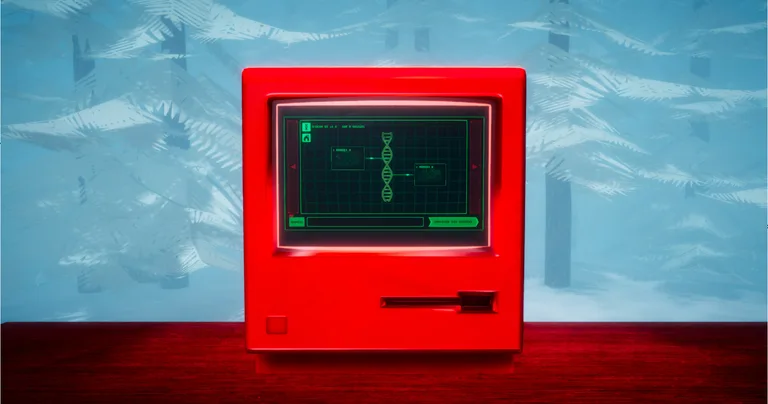 ANOMAL game screenshot - frozen 3D diorama with CRT terminal interface